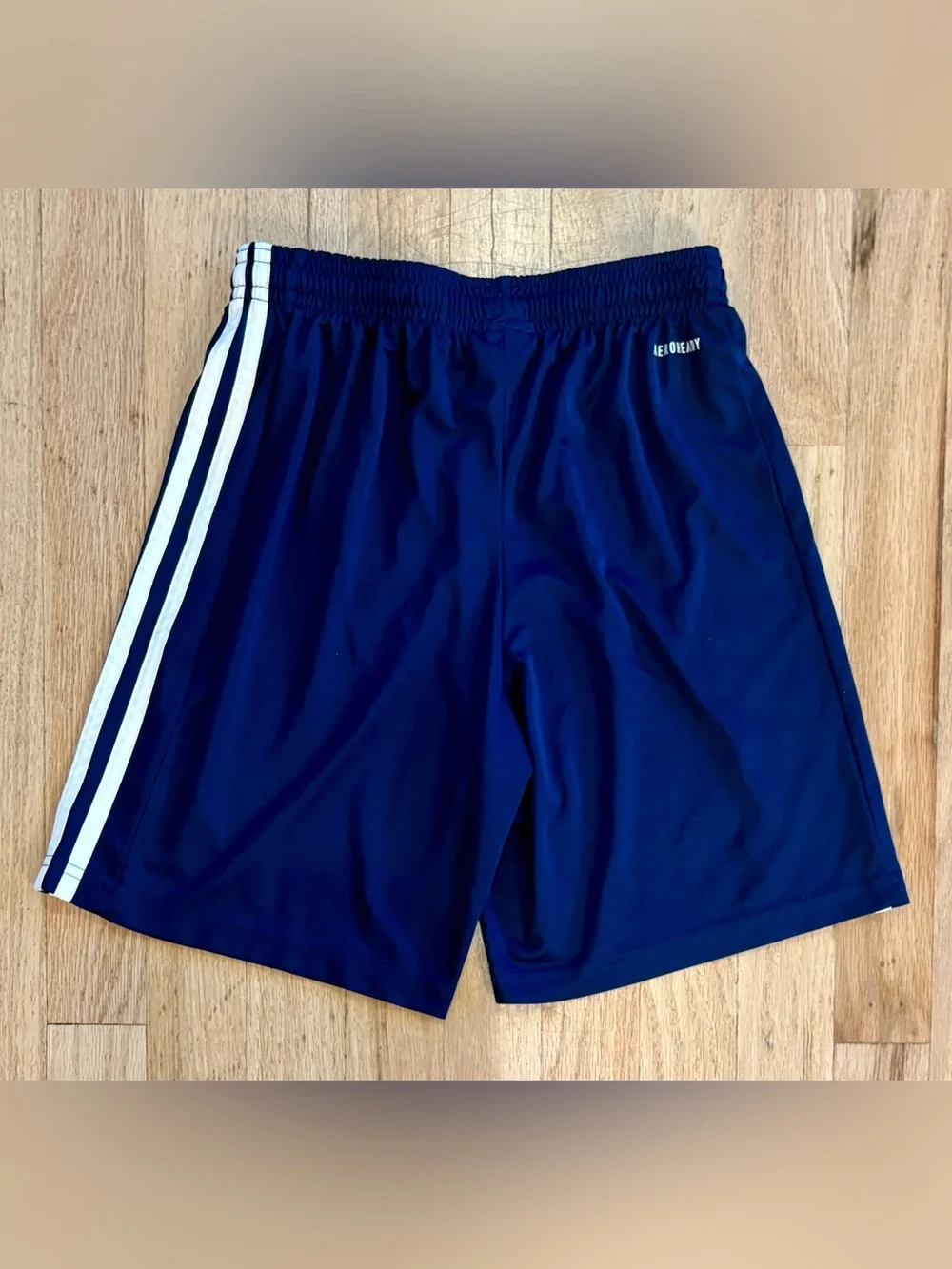 Lot of 2 Adidas Boys AEROREADY Athletic Soccer Shorts Gray Navy Blue Size 11/12